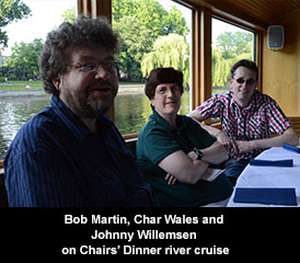 Bob Martin, Char Wales and Johnny Willemsen on Chairs� Dinner river cruise