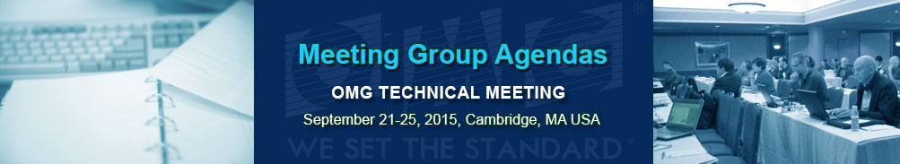 Meeting Agendas - September 21-25, 2015, Cambridge, MA USA