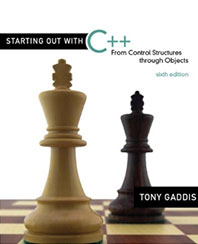 Starting Out with C++: From Control Structures through Objects 96th Edition)(Paperback) by Tony Gaddis