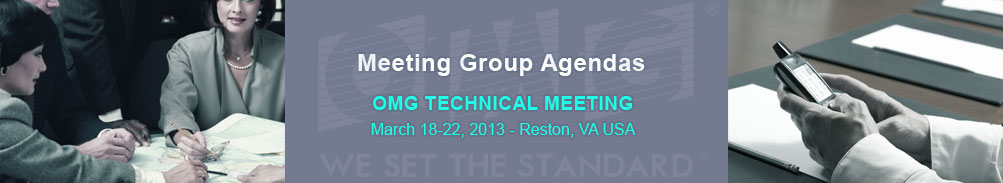 Meeting Agendas -March 18-22, 2013, Reston, VA USA