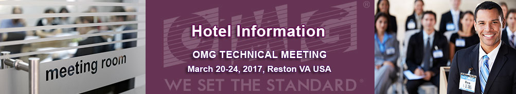 Hotel Information - Technical Meeting -  March 20-24, 2017, Reston, VA USA
